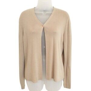 Magaschoni Collection Tan Silk Cardigan Size Large